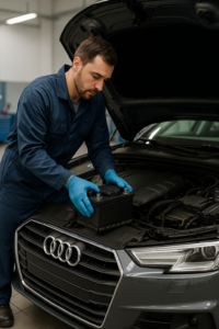 تبديل بطارية اودي في الكويت خدمة متنقلة سريعة وامنة