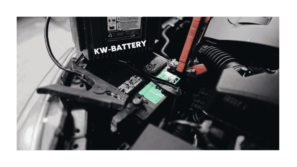 A meticulously crafted Mercedes-Benz car battery resting on a sleek, textured surface. Subtle ambient lighting casts warm tones, accentuating the battery's sturdy, precision-engineered design. The battery's steel casing gleams with a subtle luster, hinting at its durability and reliability. In the background, a softly blurred automotive workshop scene suggests the battery's role in powering the renowned Mercedes-Benz vehicles. kw-battery تبديل بطارية فولكس فاجن